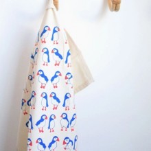 Puffins Tea Towel - Made in Scotland